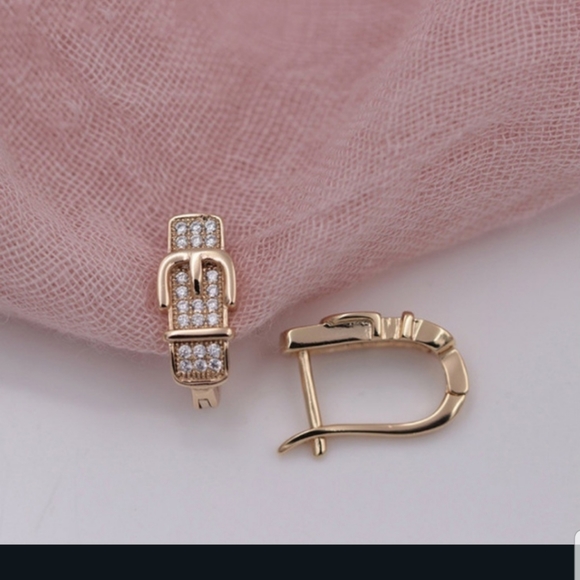Jewelry - Darling Belt Buckle Earrings in ROSE GOLD